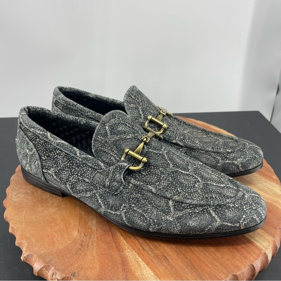 Steve Madden Mens Delrayy Snake print Slip On Loafers Size 9.5 buckle - Picture 1 of 8